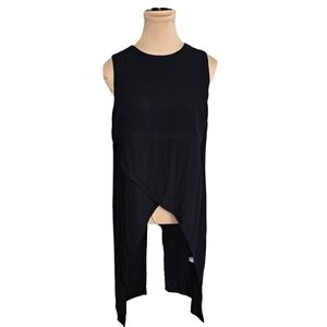 Bardot Unique Elegant Black Sleeveless Short Front Long Back Top Sz 10 L